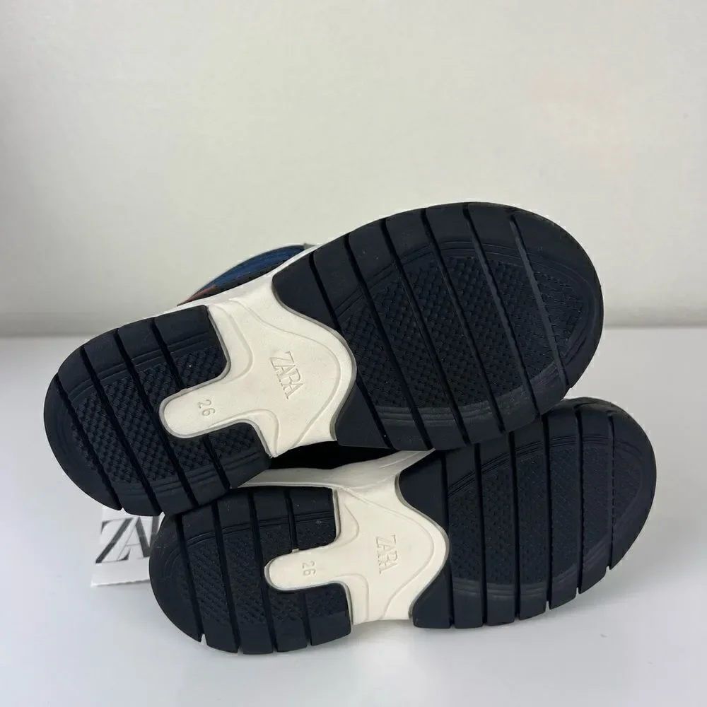 Zara CONTRASTING HIGH-TOP SNEAKERS Kids  12 .5
